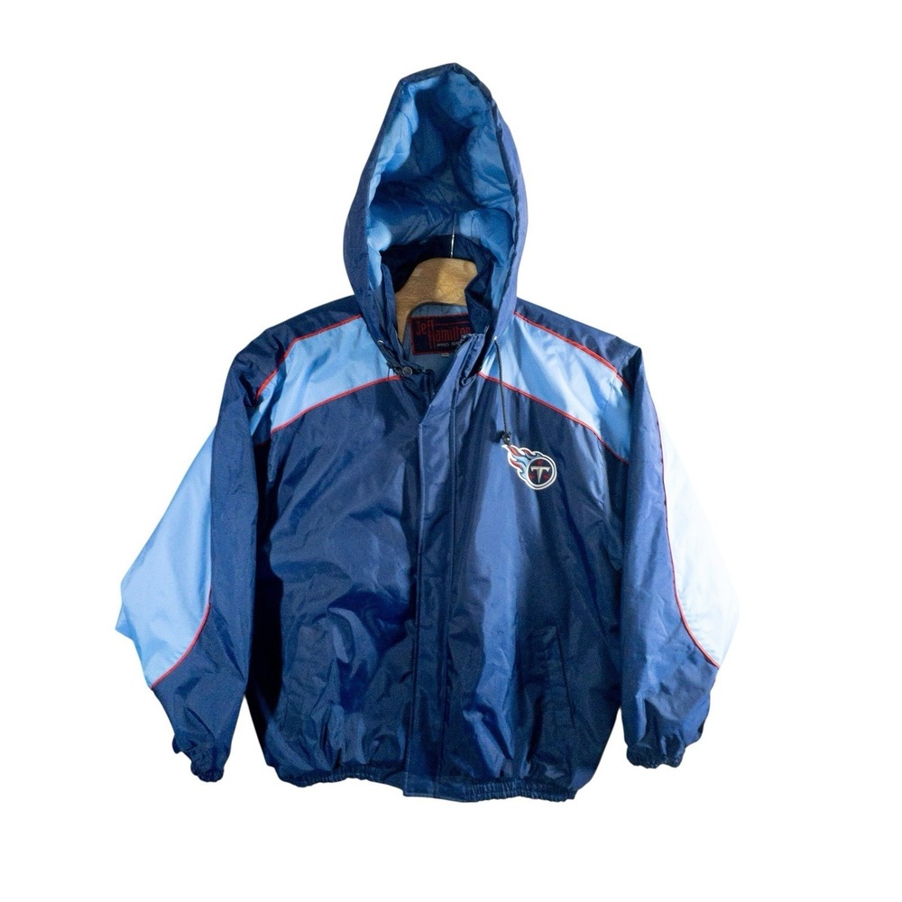 NFL Jeff Hamilton Pro Sport Tennesse‎ Titans Hooded Puffer Jacket Mens 5XL